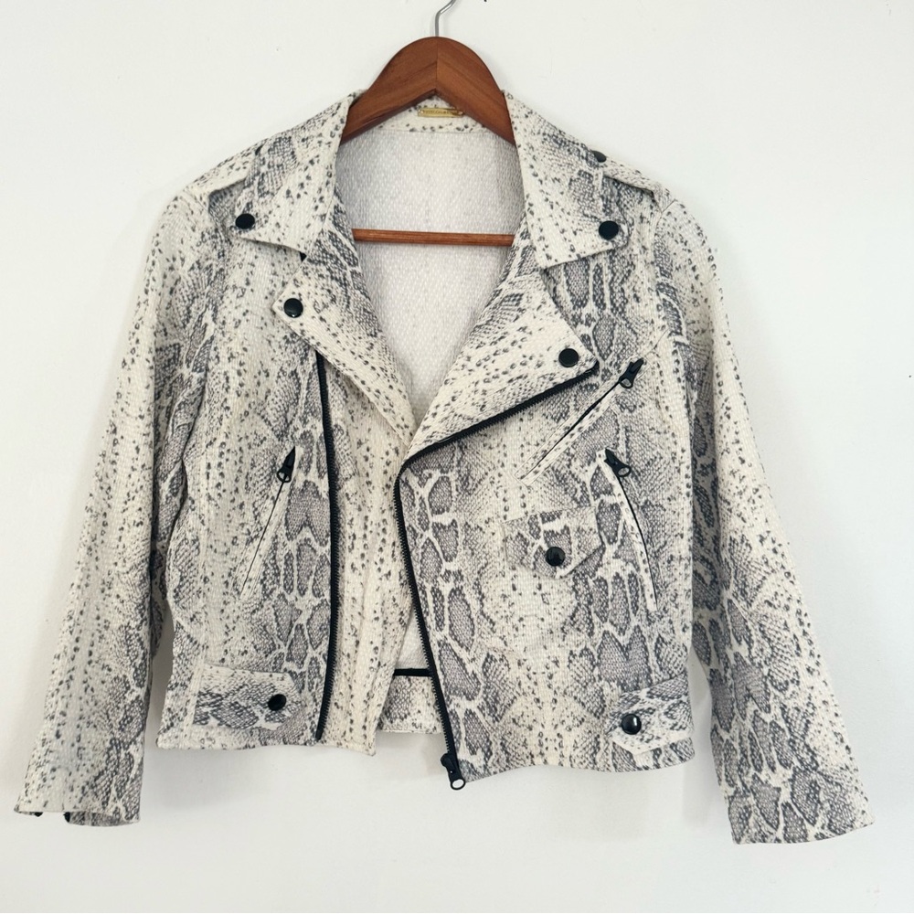 Rebecca Minkoff Snake Python Biker Jacket Xs - image 1
